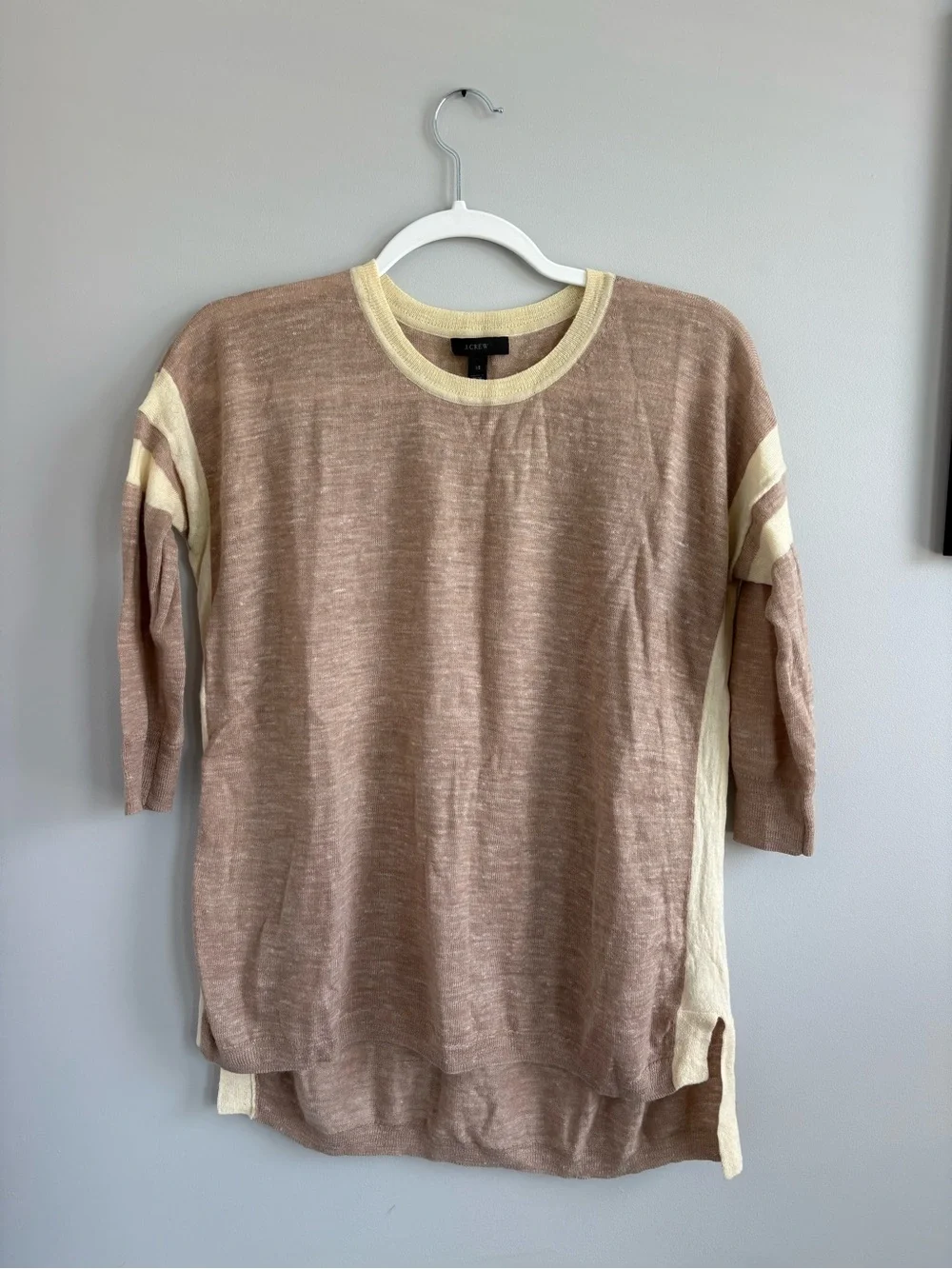 XS J. Crew Wool Blend Quarter Sleeve Long Sweater